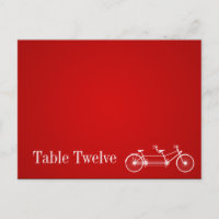 Writable Place Card Whimsical Red Double Bike