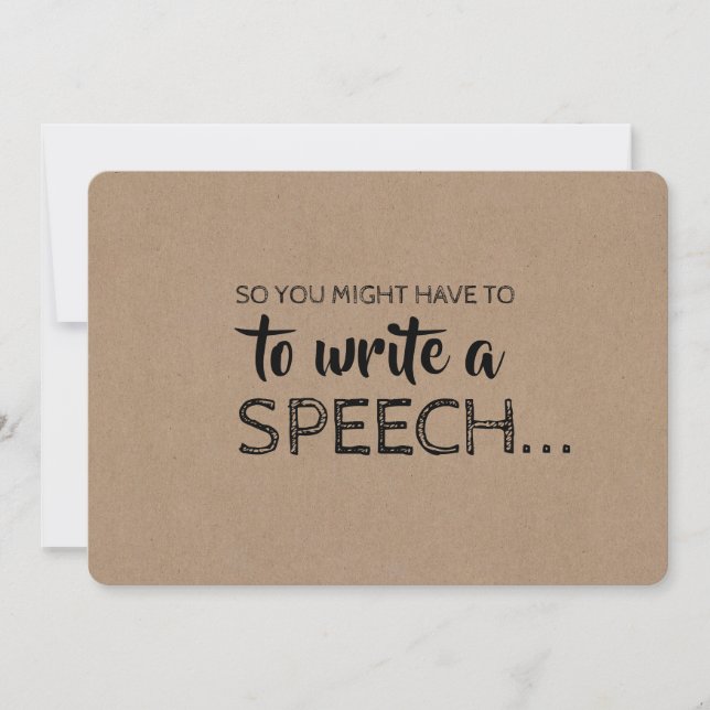 Write a Speech - Funny Groomsman Proposal Invitation (Front)