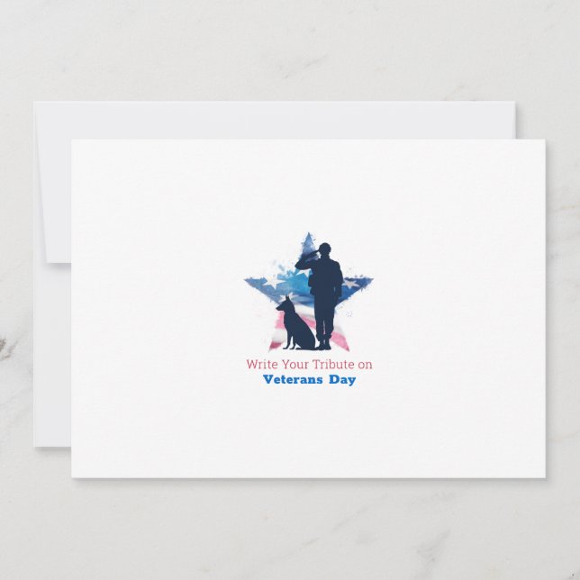 Write a Tribute on Veterans Day - Honouring Heroes Thank You Card (Front)