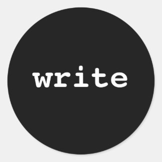 write classic round sticker