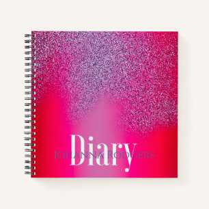 Write in festive bright pink: customizable  diary notebook