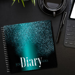 Write in festive deep green: customizable diary notebook