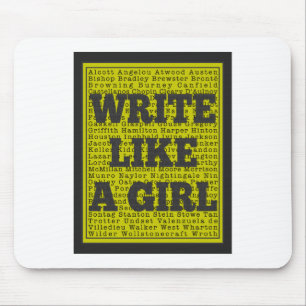 Write Like a Girl Charcoal Mouse Pad