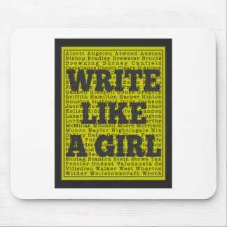Write Like a Girl Charcoal Mouse Pad