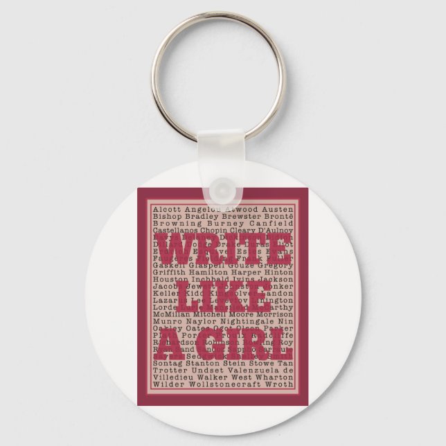 Write Like a Girl Lipstick Keychain (Front)