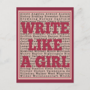 Write Like a Girl Lipstick Postcard