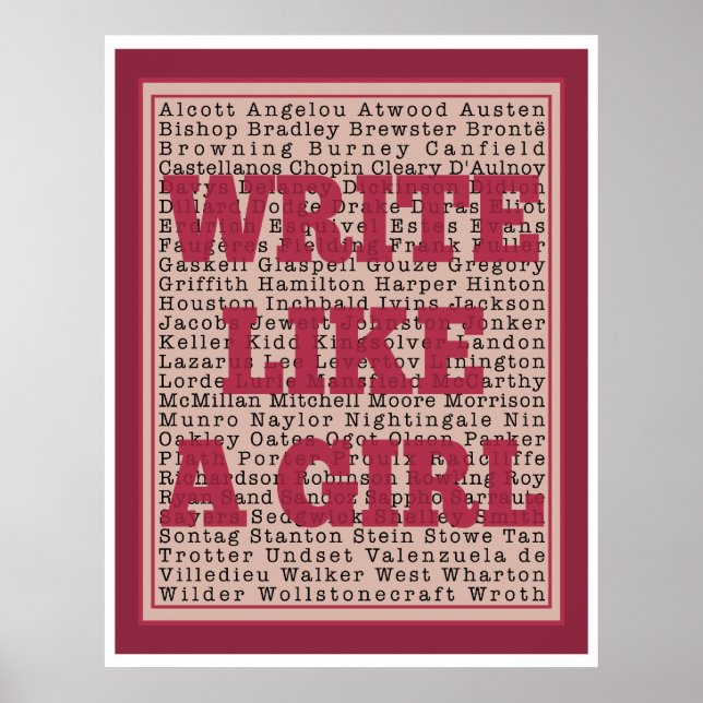 Write Like a Girl Lipstick Print (Front)