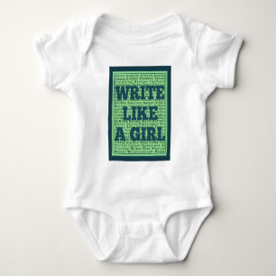Write Like a Girl Peacock Baby Bodysuit
