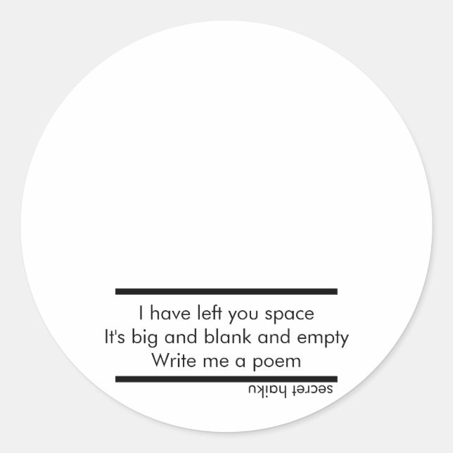 Write me a poem sticker (Front)