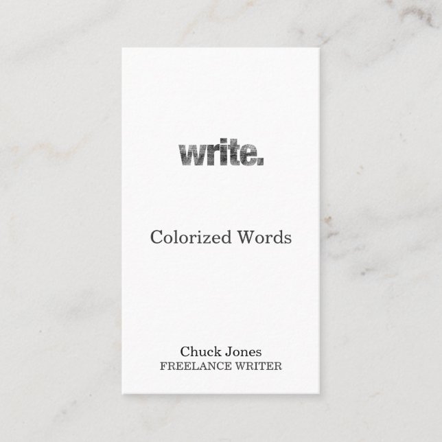 Write: Writer, Freelance Writer, Author Appointment Card (Front)