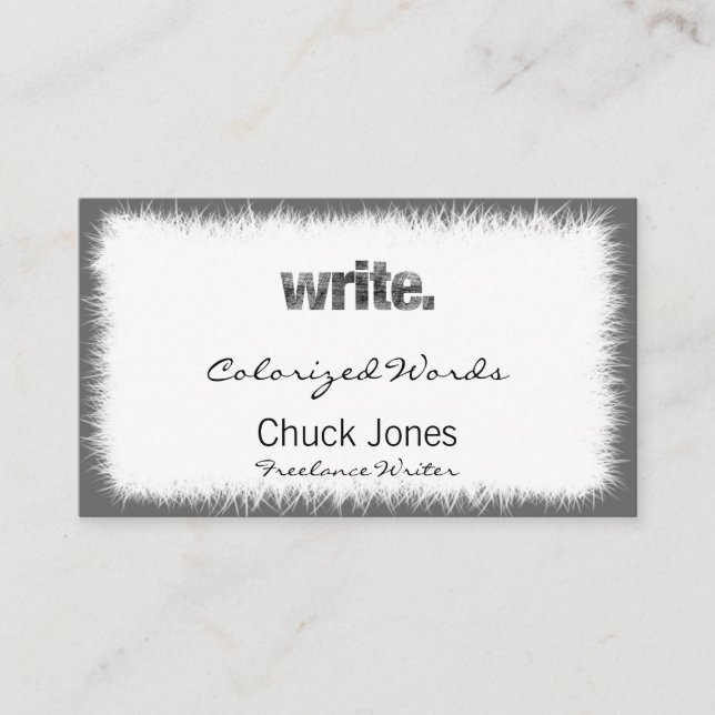Write: Writer, Freelance Writer, Author Business Card (Front)
