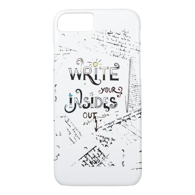 Write your Insides OUT! Motivational writers motto Case-Mate iPhone Case (Back)
