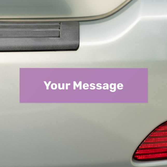 Write Your Message Lavender & White Text Template Bumper Sticker (On Car)