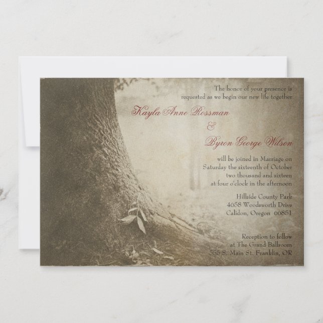 Write Your Name on the Tree Wedding Invitation (Front)
