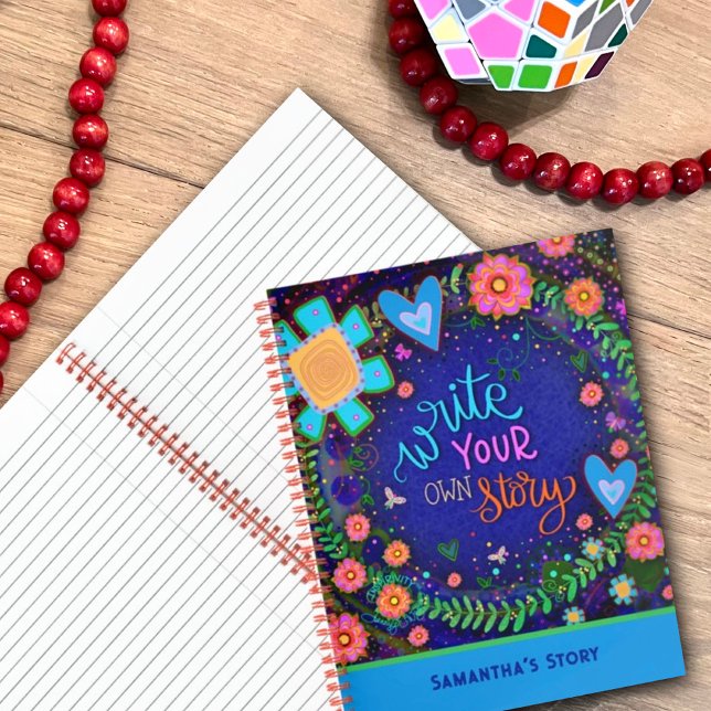 Write Your Own Story Fun Floral Blue Notebook (A fun book for kid’s to become the author of their own stories. A great keepsake to gift them later.)