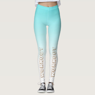 Write your text l Modern gradient blue and white Leggings