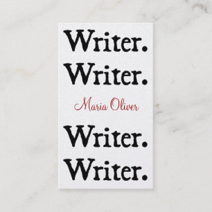 Writer 4-Stack Black White Business Card