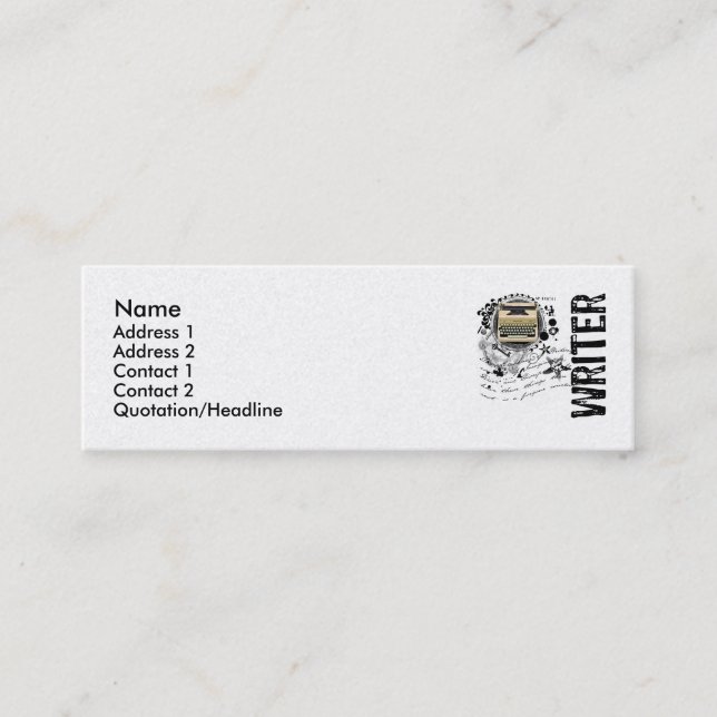 Writer Alchemy Mini Business Card (Front)