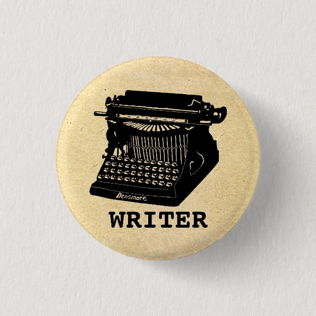 Writer Antique Typewriter 1 Inch Round Button (Front)