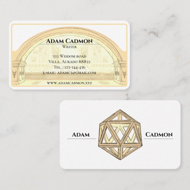 Writer / author  antique classical  business card (Front/Back)