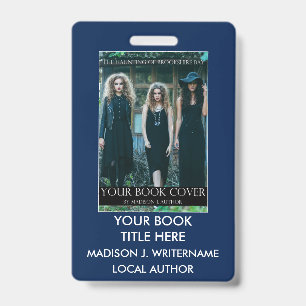Writer Author Book Cover - Blue or Pick Colour Badge
