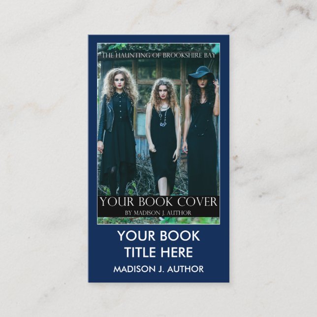 Writer Author Book Cover Blue or Pick Colour Business Card (Front)