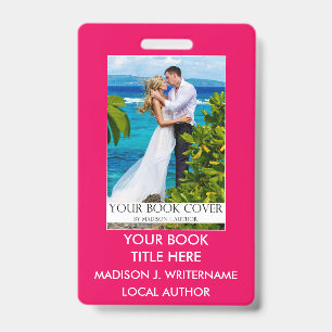 Writer Author Book Cover - Hot Pink or Pick Colour Badge