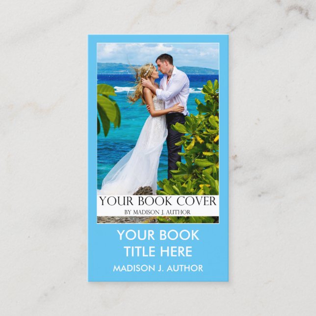 Writer Author Book Cover Lt. Blue or Pick Colour Business Card (Front)