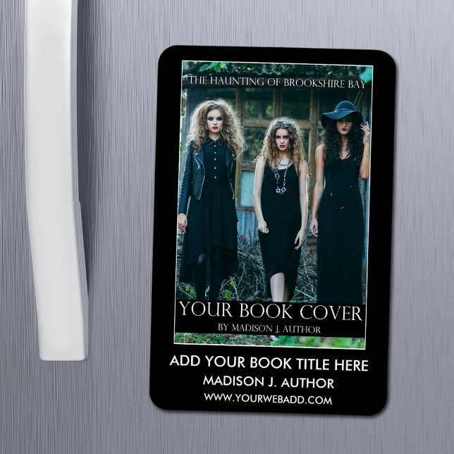 Writer Author Book Cover Promotion Magnet (Customize to change text size, style, background color and more.)
