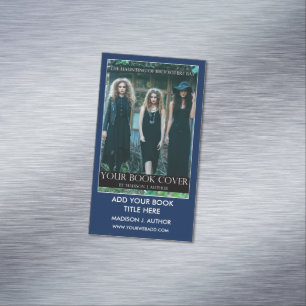 Writer Author Book Promotion Blue or Pick Colour Magnetic Business Card
