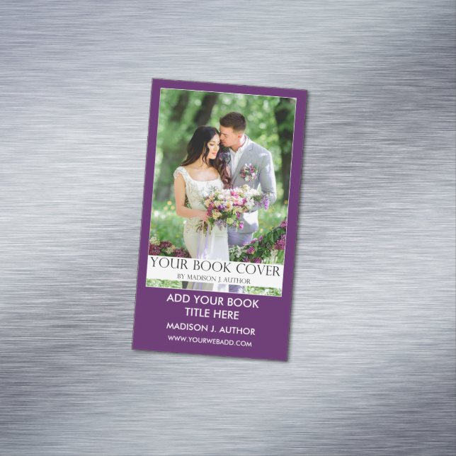 Writer Author Book Promotion Purple Magnetic Business Card (In Situ)