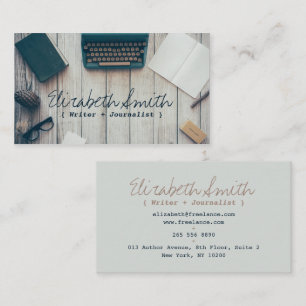 Writer author cool vintage typewriter professional business card