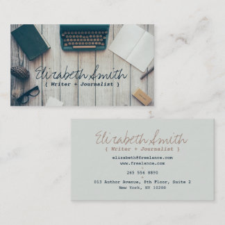 Writer author cool vintage typewriter professional business card