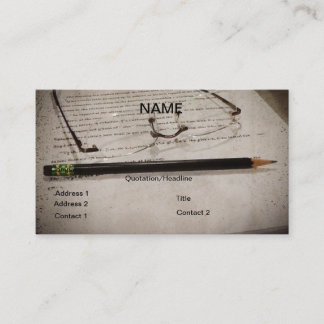 Writer Author Editor Business Card