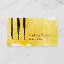 Writer Author Fountain Pen Quill Editor Yellow