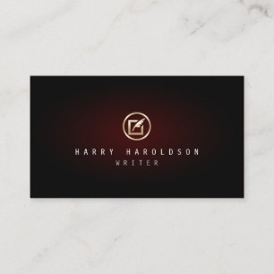Writer Author Manuscript Quill Icon Business Card
