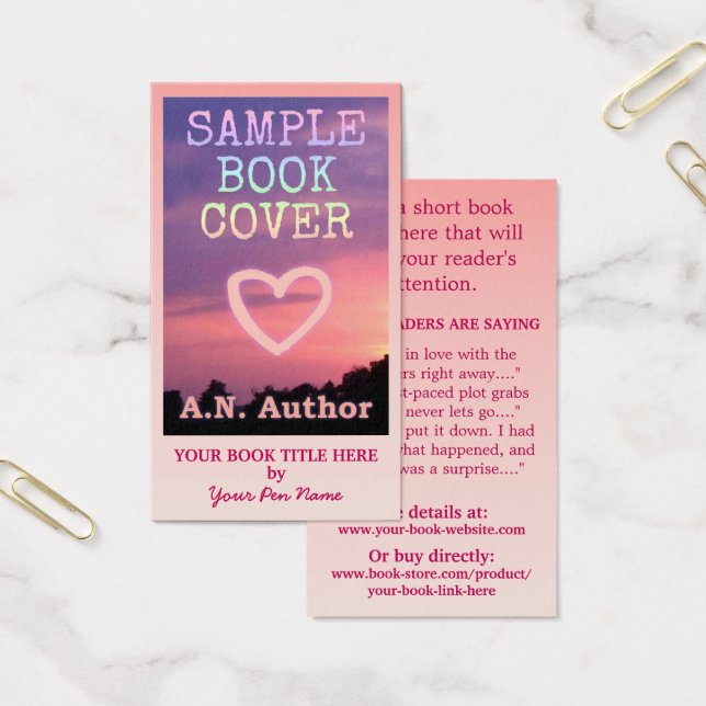 Writer Author Promotion Big Book Cover Pink Ombre (Office)