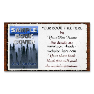 Writer / Author Promotion Book Cover: Aged Paper Magnetic Business Card