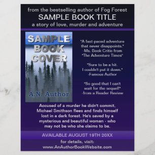 Writer Author Promotion Book Cover Blue Purple Flyer