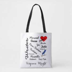Writer-Author Words Personalized Tote Bag
