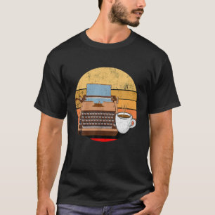 Writer Autor Coffee Typewriter Retro Vintage J T-Shirt