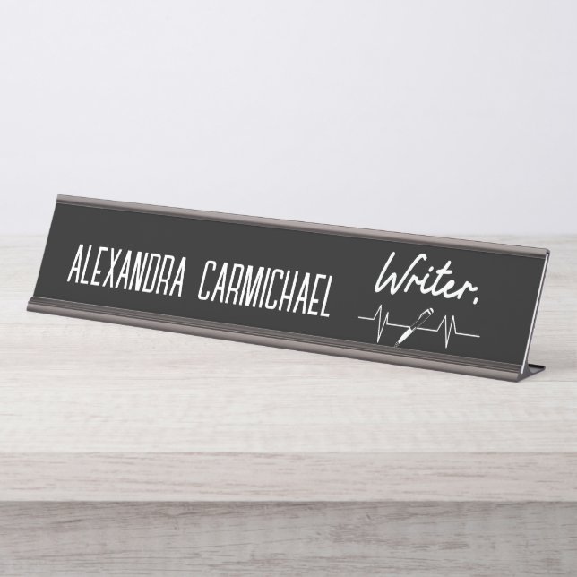 Writer Black and White Name Plate (Front)