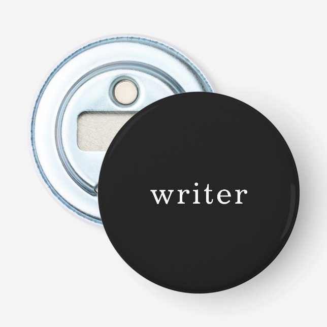 Writer Black Modern Bottle Opener (Front)