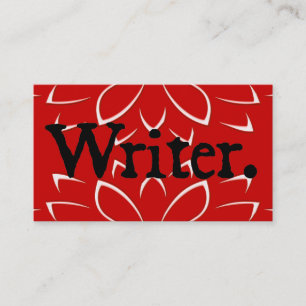 Writer Black Red Business Card