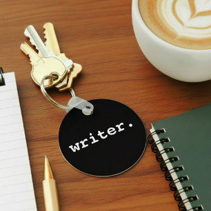Writer Black Round Keychain