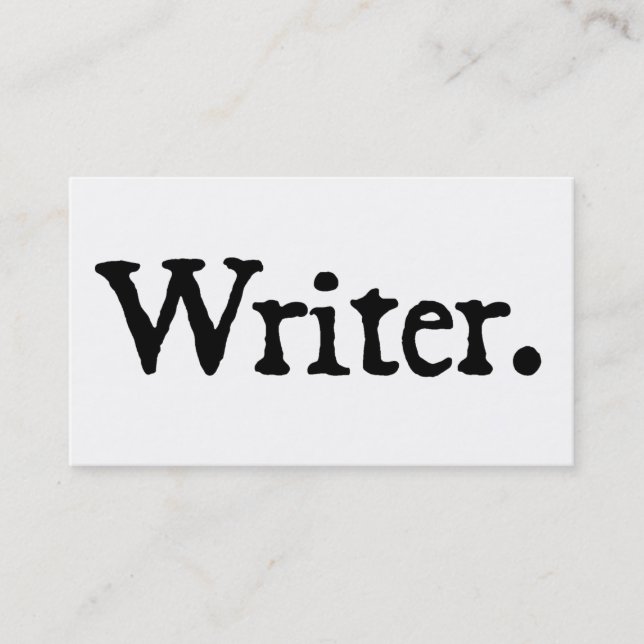Writer Black White Business Card (Front)
