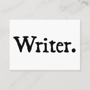 Writer Black White Business Card