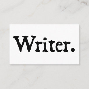 Writer Black White Business Card