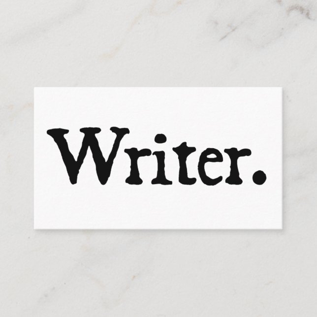 Writer Black White Business Card (Front)