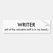 Writer Bumper Sticker